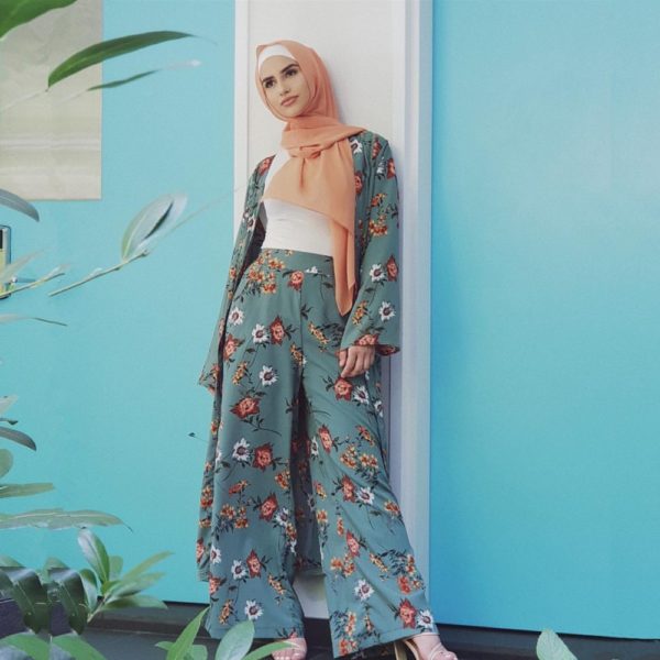 floral print two piece pants set