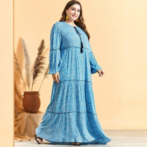 lantern sleeve plus size dress