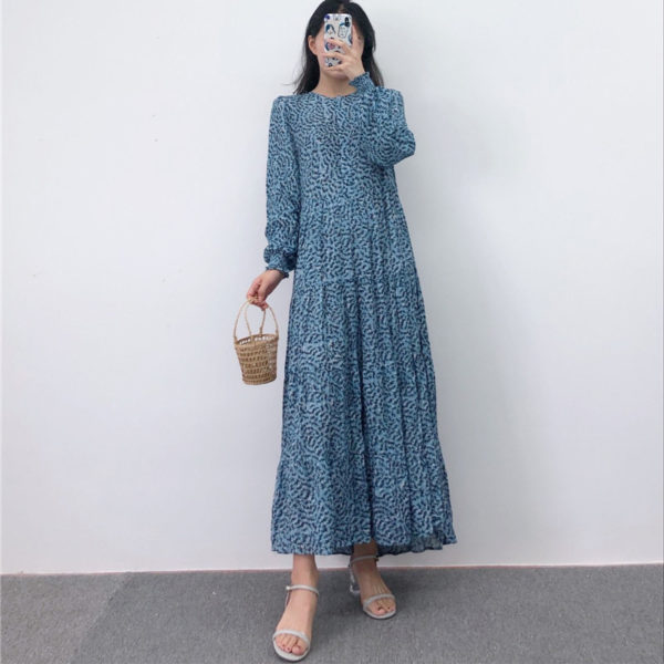 Tiered Printed Maxi Smock Dress | After Moda