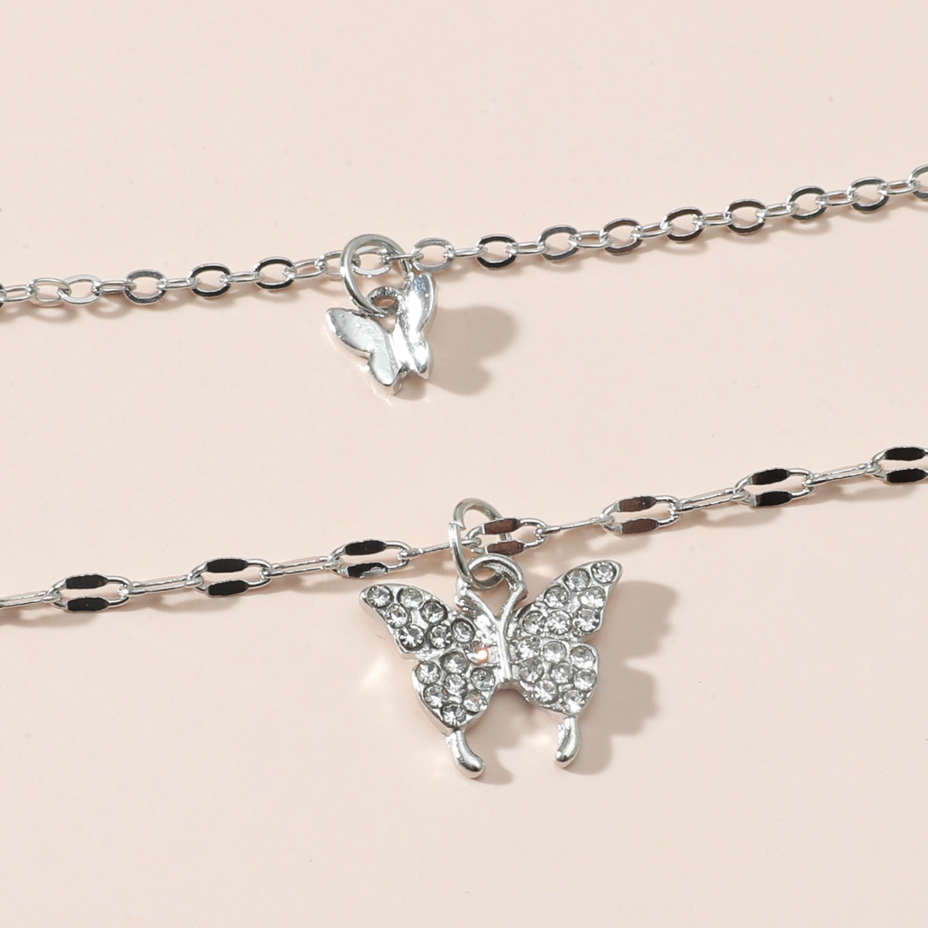 Silver Butterfly Layered Necklace – after MODA