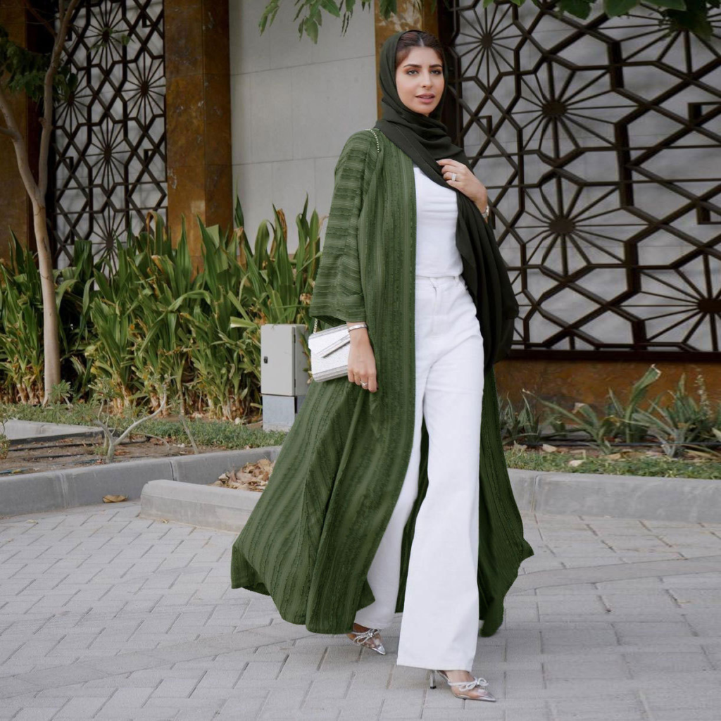 Evergreen Open Front Abaya – After MODA